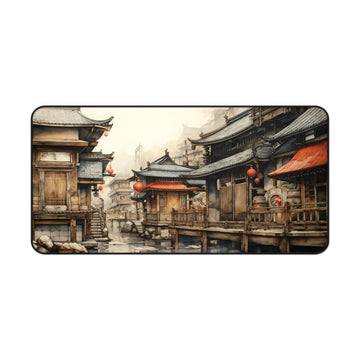 Ancient Japanese Village Desk Mat