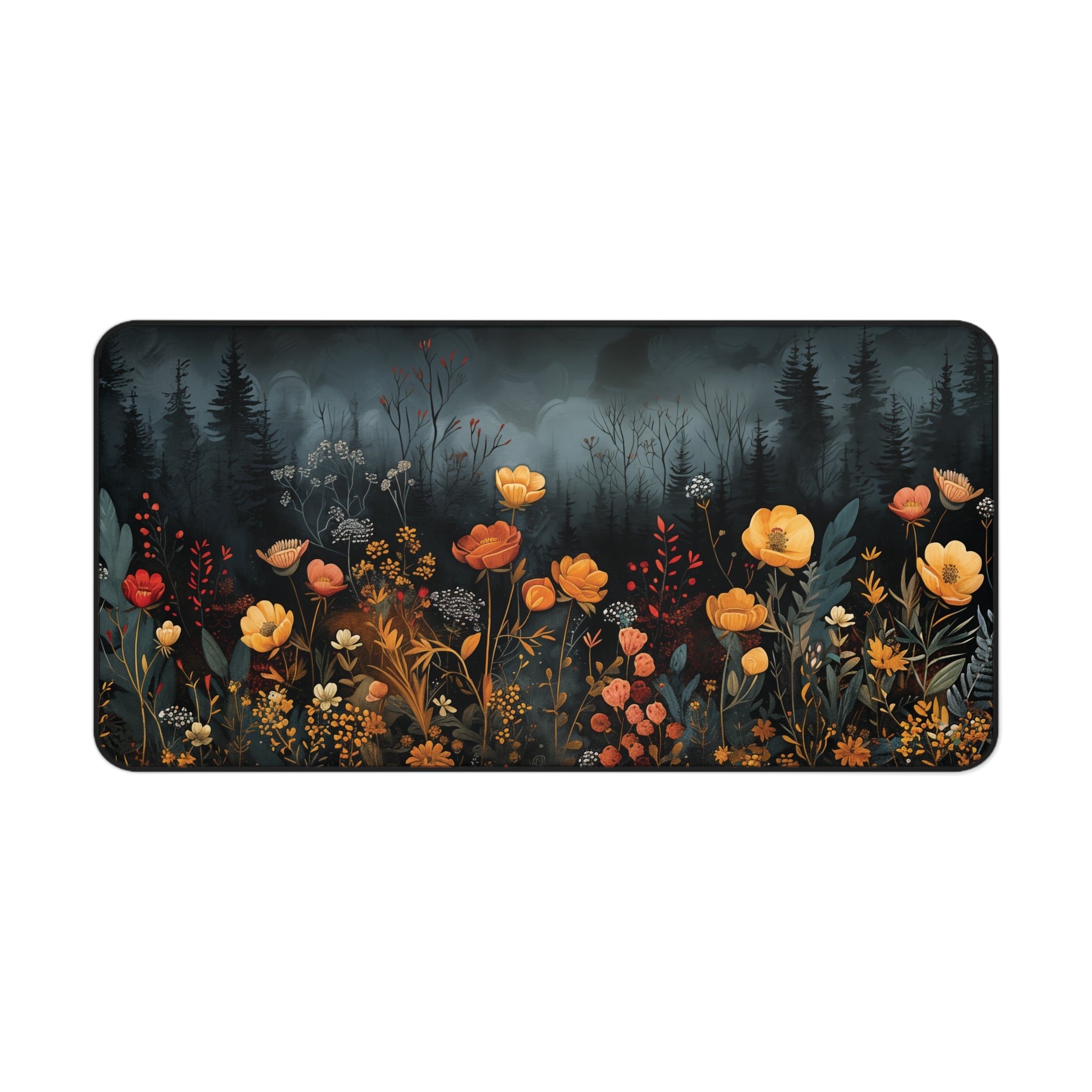 Enchanted Forest Blooms Desk Mat