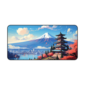 Japanese Temple Mt. Fuji Desk Mat