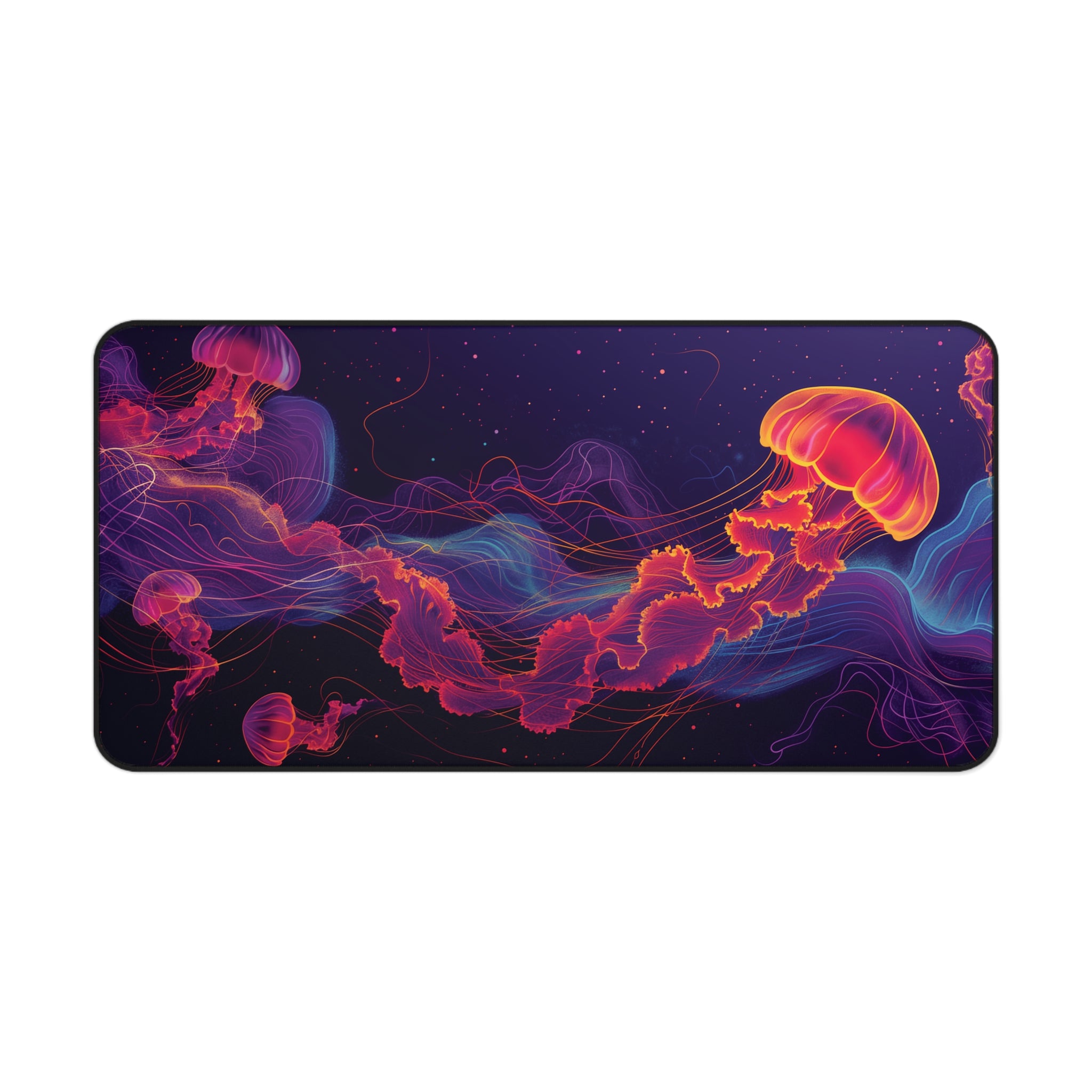 Jellyfish Glow in Deep Sea Desk Mat