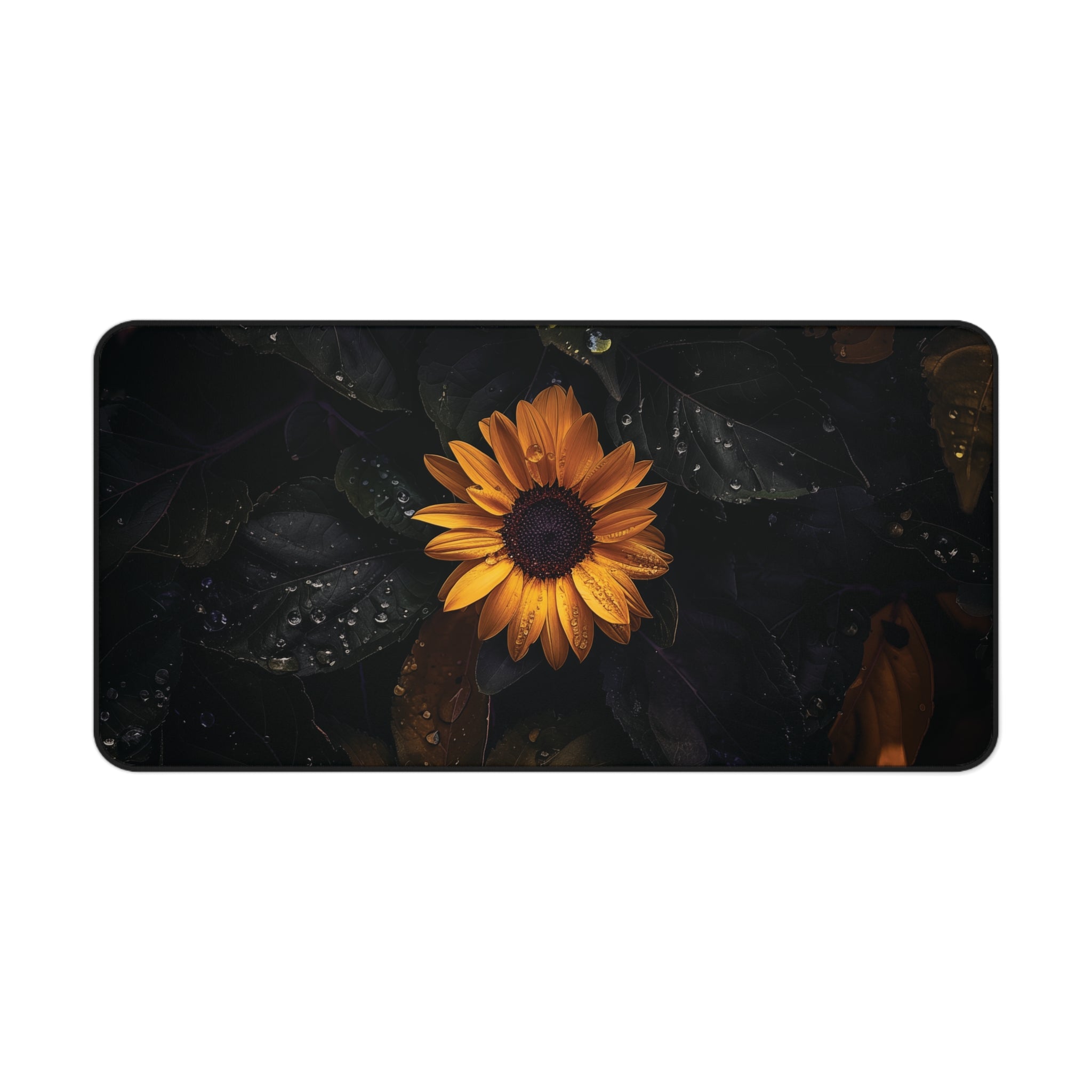 Golden Sunflower Glow Desk Mat