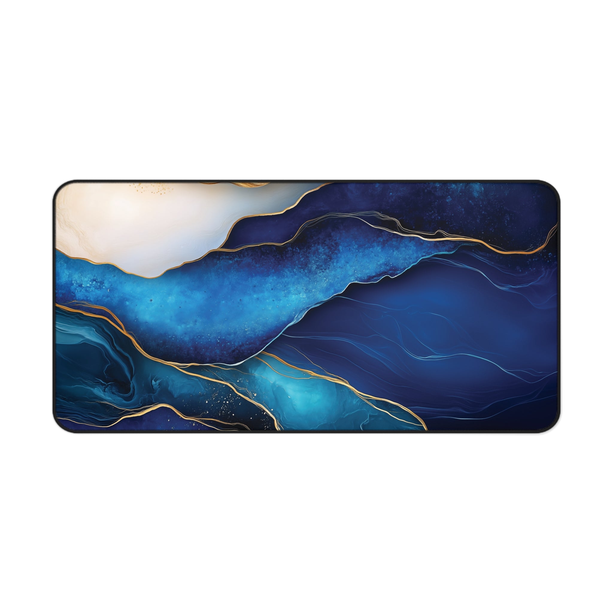 Deep Blue Marble Desk Mat