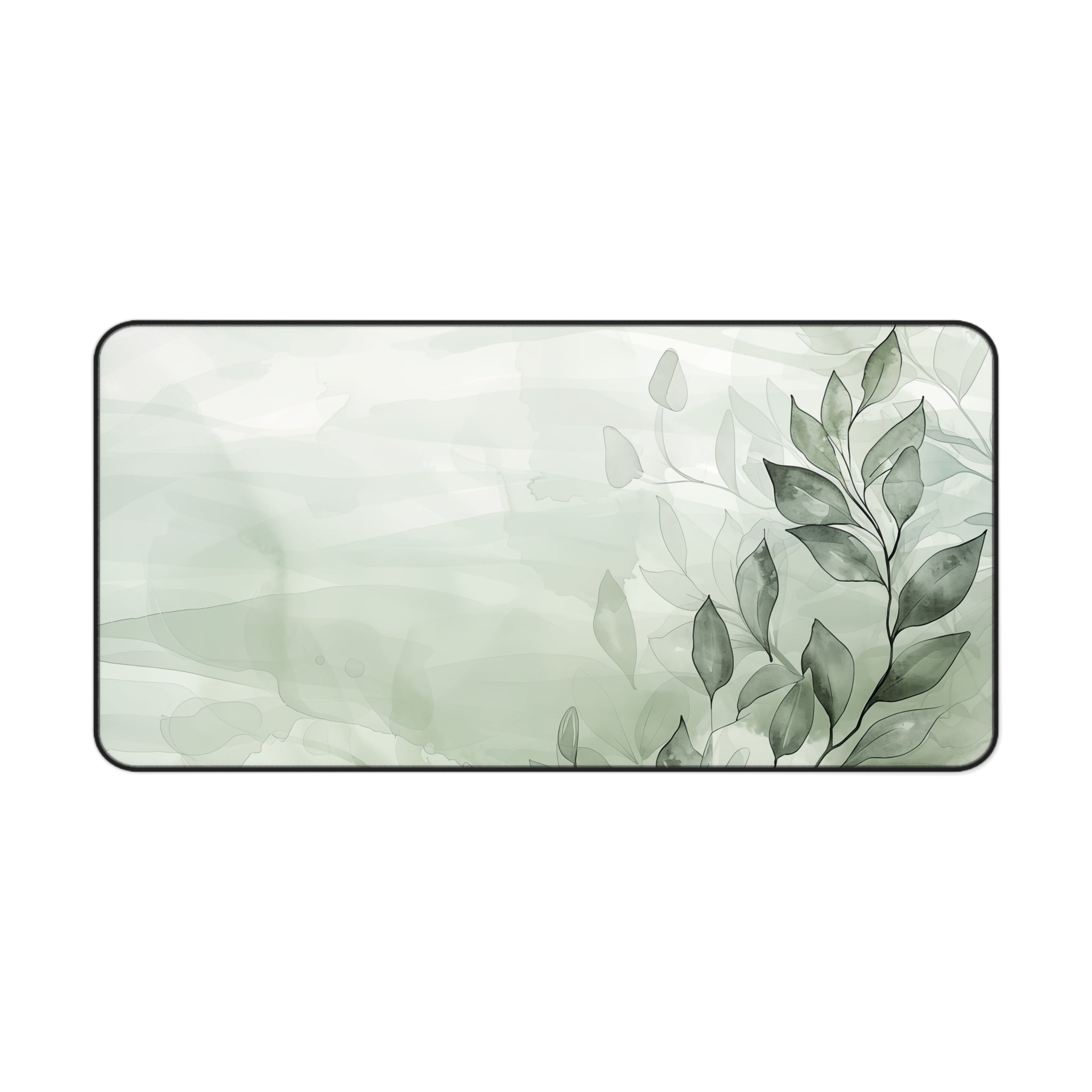 Subtle Watercolor Leaves Desk Mat