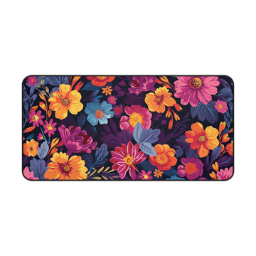 Vivid Floral Paradise Desk Mat