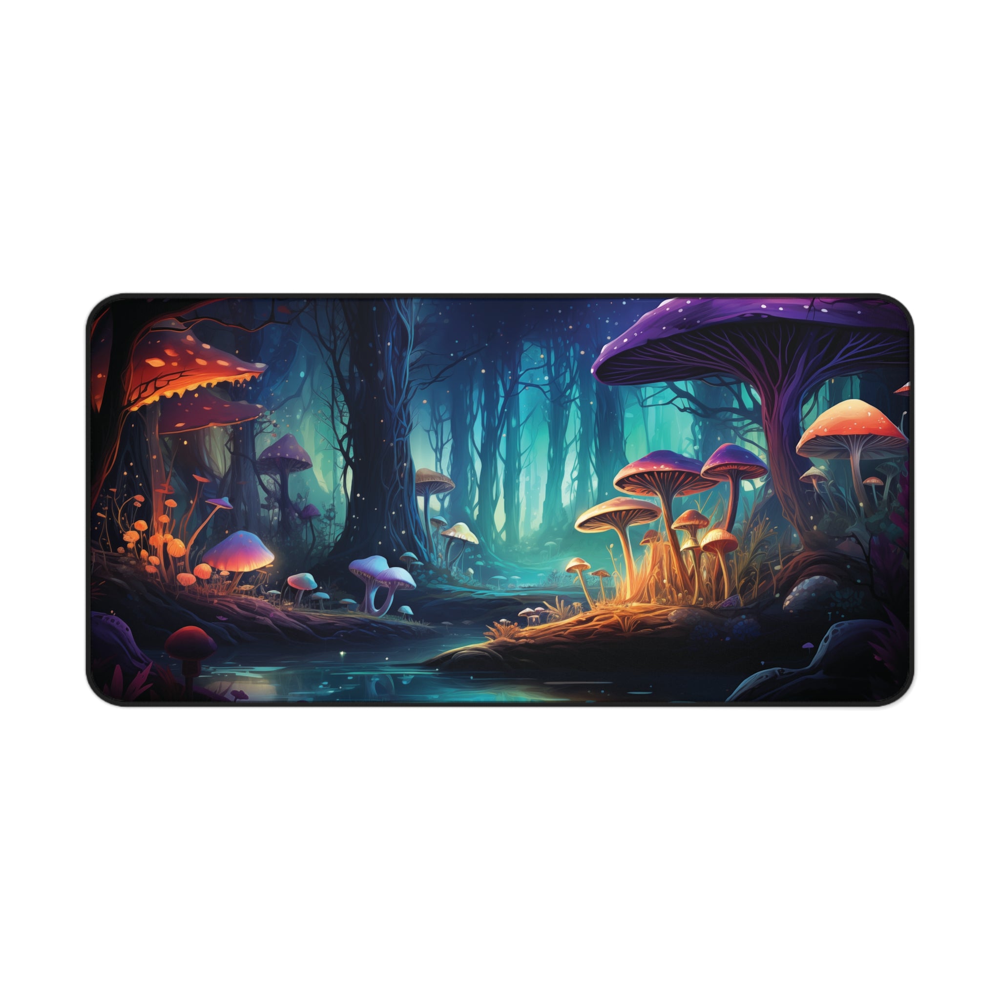 Mystical Forest Mushroom Glow Desk Mat