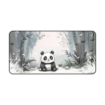 Adorable Panda in Bamboo Forest Desk Mat