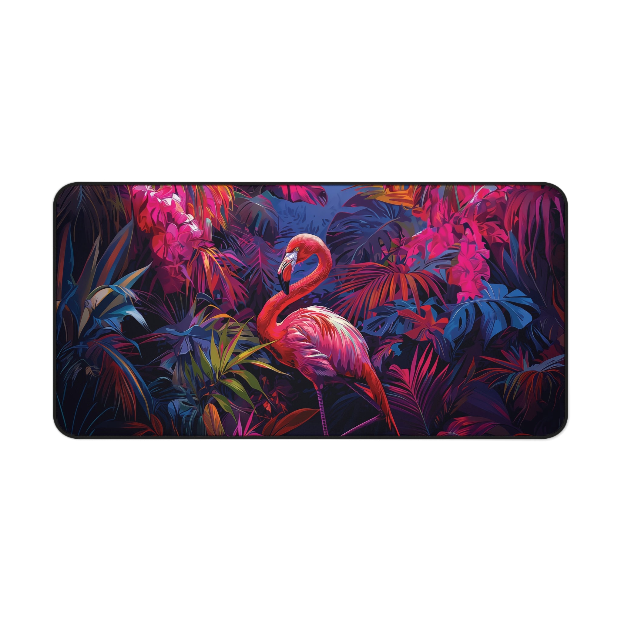 Vibrant Flamingo Jungle Desk Mat