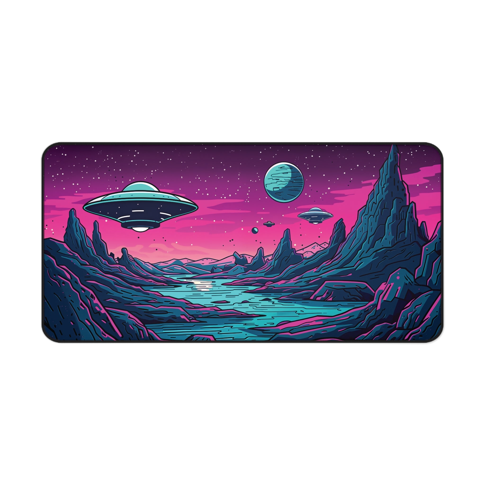 Futuristic Alien Landscape Desk Mat