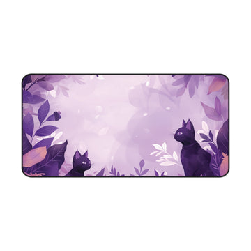 Purple Cats in Nature Desk Mat